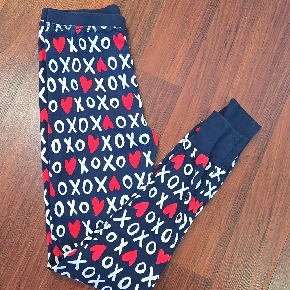 Crewcuts Navy XO Heart Pajama Set Kids Size 14 Unisex Cotton